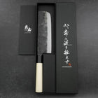 Nakiri White Steel #2 Kurouchi Magnolia Handle 165mm (6.5”)-[Musashi]-[Japan-Küchenmesser]