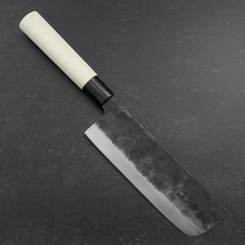 Nakiri White Steel #2 Kurouchi Magnolia Handle 165mm (6.5”)-[Musashi]-[Japan-Küchenmesser]