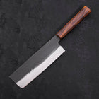 Nakiri White Steel #2 Kurouchi Sumi Urushi Griff 165mm-[Musashi]-[Japan-Küchenmesser]