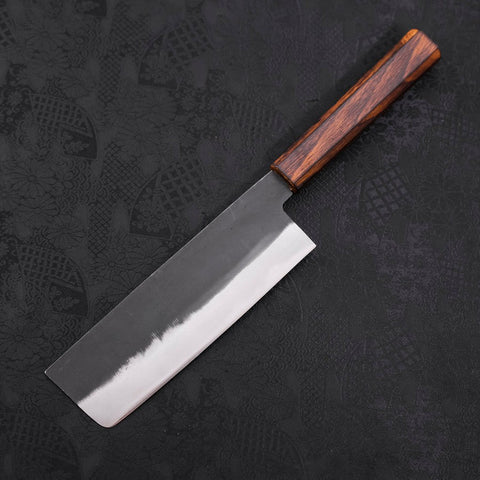 Nakiri White Steel #2 Kurouchi Sumi Urushi Griff 165mm-[Musashi]-[Japan-Küchenmesser]