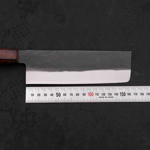 Nakiri White Steel #2 Kurouchi Sumi Urushi Griff 165mm-[Musashi]-[Japan-Küchenmesser]