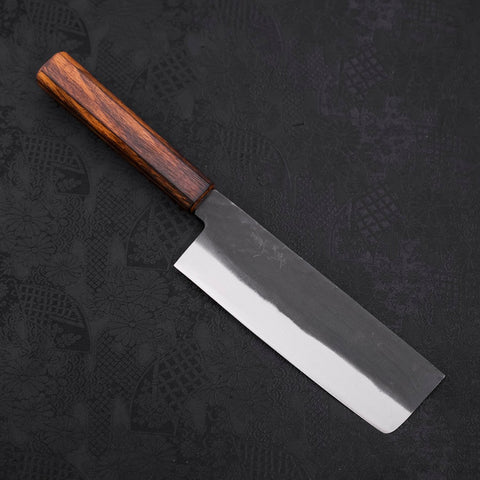 Nakiri White Steel #2 Kurouchi Sumi Urushi Griff 165mm-[Musashi]-[Japan-Küchenmesser]