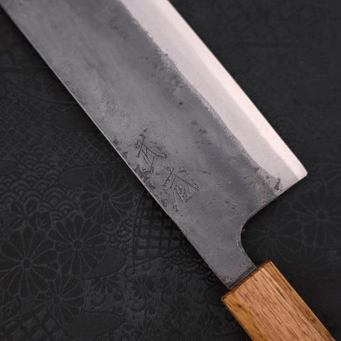 Nakiri White Steel #2 Kurouchi Yaki Urushi Handle 165mm (6.5”)-[Musashi]-[Japanese-Kitchen-Knives]