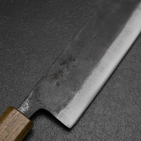 Nakiri White Steel #2 Kurouchi Yaki Urushi Griff 135mm-[Musashi]-[Japan-Küchenmesser]