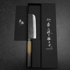 Nakiri White Steel #2 Kurouchi Yaki Urushi Griff 135mm-[Musashi]-[Japan-Küchenmesser]