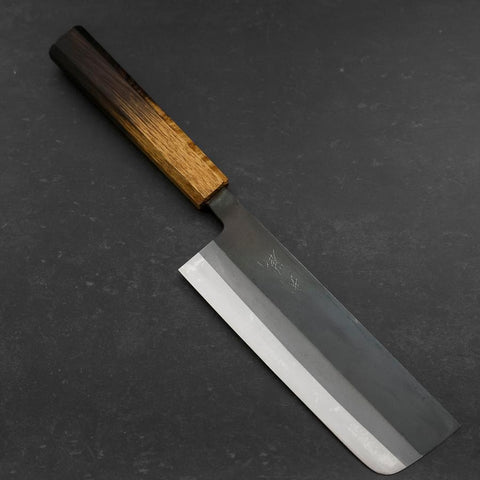 Nakiri White Steel #2 Kurouchi Yaki Urushi Griff 165mm-[Musashi]-[Japan-Küchenmesser]