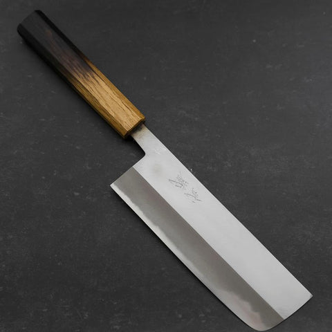 Nakiri White Steel #2 Poliert Yaki Urushi Griff 165mm-[Musashi]-[Japan-Küchenmesser]