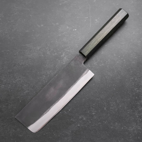 Nakiri White steel #2 Kurouchi Grüner Urushi-Griff 165mm-[Musashi]-[Japan-Küchenmesser]