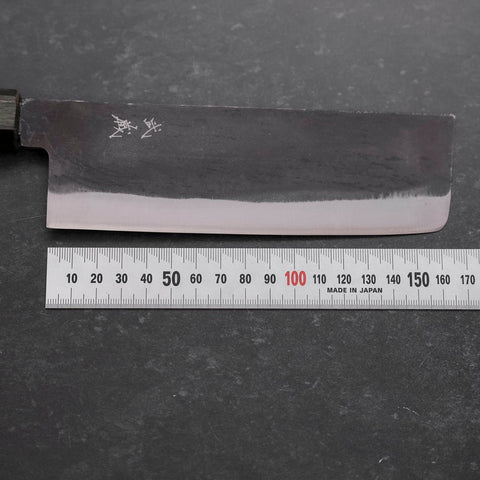 Nakiri White steel #2 Kurouchi Grüner Urushi-Griff 165mm-[Musashi]-[Japan-Küchenmesser]