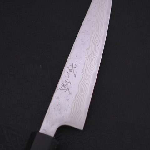 Petty AUS-10 Nashiji Damast Büffelhorn und Magnolienholz Griff 135mm-[Musashi]-[Japan-Küchenmesser]