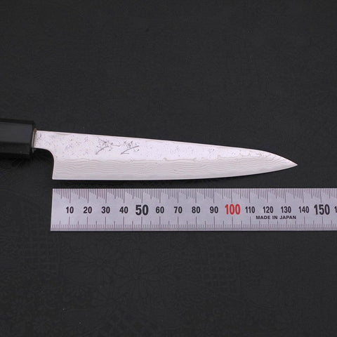Petty AUS-10 Nashiji Damast Büffelhorn und Magnolienholz Griff 135mm-[Musashi]-[Japan-Küchenmesser]