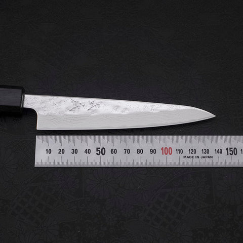 Petty AUS-10 Nashiji Damast Dunkelblauer Urushi Griff 135mm-[Musashi]-[Japan-Küchenmesser]