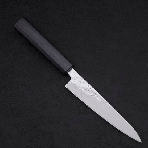 Petty AUS-10 Nashiji Damast Dunkelblauer Urushi Griff 135mm-[Musashi]-[Japan-Küchenmesser]