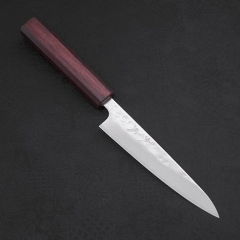 Petty AUS-10 Nashiji Damast Lila Urushi Griff 135mm-[Musashi]-[Japan-Küchenmesser]