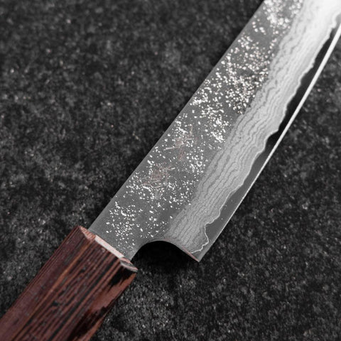 Petty AUS-10 Nashiji Damast Wenge Griff 135mm-[Musashi]-[Japan-Küchenmesser]