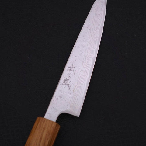 Petty AUS-10, Nashiji Damast Yaki Urushi Griff, 135mm-[Musashi]-[Japan-Küchenmesser]