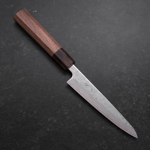 Petty AUS-10 Poliert Nashiji Damast Walnussholz Griff 135mm-[Musashi]-[Japan-Küchenmesser]