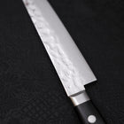 Petty AUS-10 Tsuchime Damast Schwarzer Westlicher Griff 135mm-[Musashi]-[Japan-Küchenmesser]