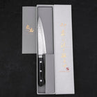 Petty AUS-10 Tsuchime Damast Schwarzer Westlicher Griff 135mm-[Musashi]-[Japan-Küchenmesser]