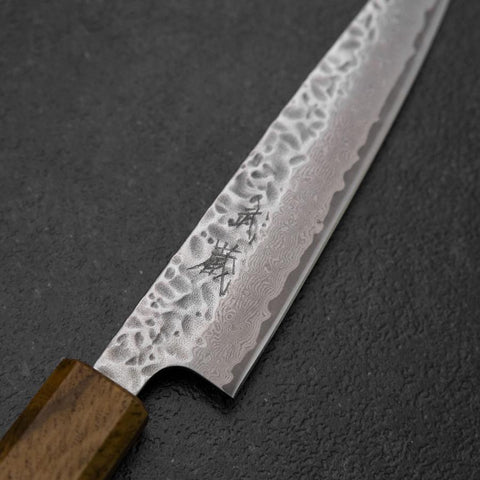 Petty AUS-10 Tsuchime Damast Yaki Urushi Griff 135mm-[Musashi]-[Japan-Küchenmesser]