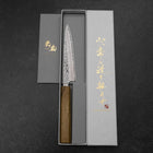 Petty AUS-10 Tsuchime Damast Yaki Urushi Griff 135mm-[Musashi]-[Japan-Küchenmesser]