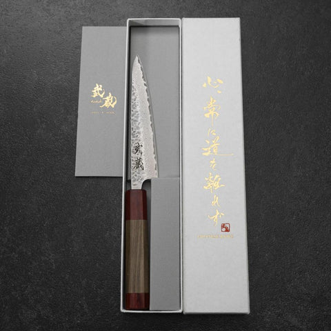 Petty AUS-10 Tsuchime Walnut Handle 135mm (5.3”)-[Musashi]-[Japan-Küchenmesser]