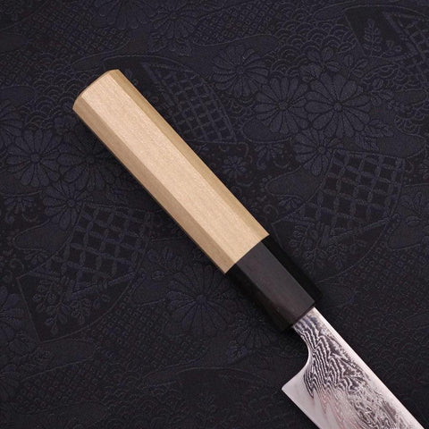 Petty AUS-10 Wellen-Nickel Damast Büffelhorn und Magnolienholz Griff 135mm-[Musashi]-[Japan-Küchenmesser]