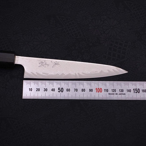 Petty AUS-10 Wellen-Nickel Damast Büffelhorn und Magnolienholz Griff 135mm-[Musashi]-[Japan-Küchenmesser]