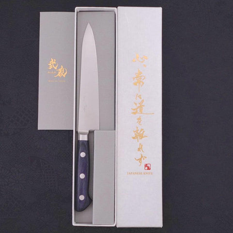 Petty AUS-8 Poliert Blauer Westlicher Griff 150mm-[Musashi]-[Japan-Küchenmesser]