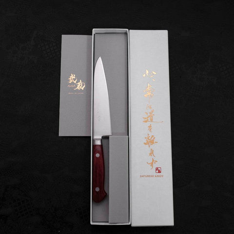 Petty AUS-8 Poliert Roter Westlicher Griff 130mm-[Musashi]-[Japan-Küchenmesser]