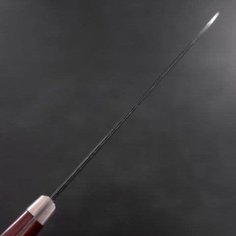 Petty Aogami Super Edelstahlummantelung Kurouchi Tsuchime Roter Westlicher Griff 150mm-[Musashi]-[Japan-Küchenmesser]