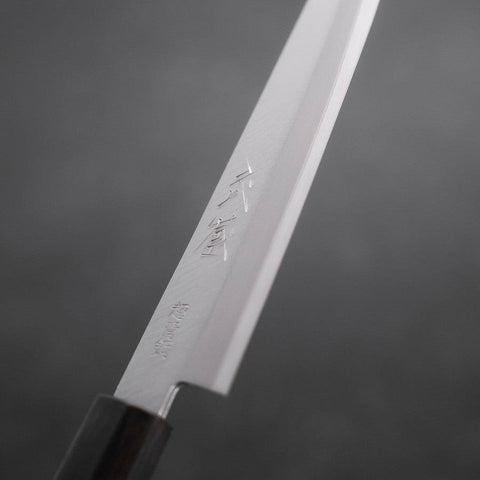 Petty Aogami Super Edelstahlummantelung Poliert Büffelhorn und Ebenholz Griff 145mm-[Musashi]-[Japan-Küchenmesser]