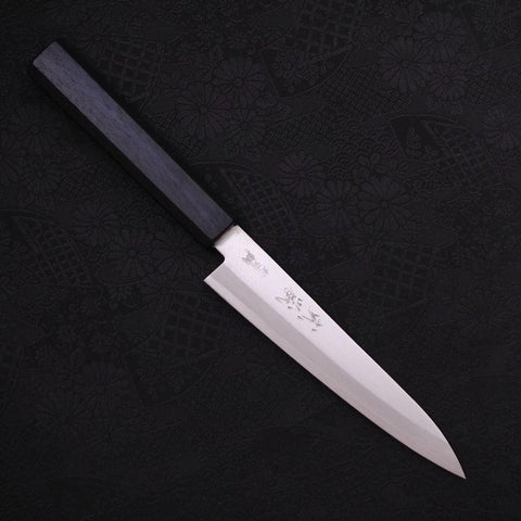 Petty Aogami-Super Edelstahlummantelung Poliert Griff Dunkelblau 145mm-[Musashi]-[Japan-Küchenmesser]