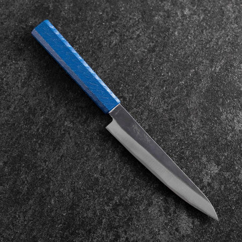 Petty Blue Steel #1 Edelstahlummantelung Kurouchi Blauer Urushi Griff 150mm-[Musashi]-[Japan-Küchenmesser]