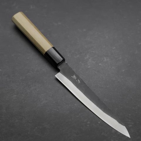 Petty Blue Steel #1 Edelstahlummantelung Kurouchi Büffelhorn und Magnolie Griff 150mm-[Musashi]-[Japan-Küchenmesser]