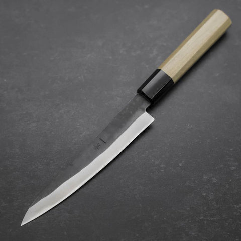 Petty Blue Steel #1 Edelstahlummantelung Kurouchi Büffelhorn und Magnolienholz Griff 150mm-[Musashi]-[Japan-Küchenmesser]