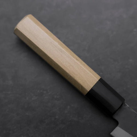 Petty Blue Steel #1 Edelstahlummantelung Kurouchi Büffelhorn und Magnolienholz Griff 150mm-[Musashi]-[Japan-Küchenmesser]