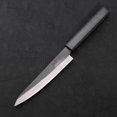 Petty Blue Steel #1 Edelstahlummantelung Kurouchi Dunkelblauer Urushi Griff 150mm-[Musashi]-[Japan-Küchenmesser]
