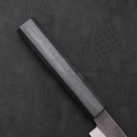 Petty Blue Steel #1 Edelstahlummantelung Kurouchi Dunkelblauer Urushi Griff 150mm-[Musashi]-[Japan-Küchenmesser]