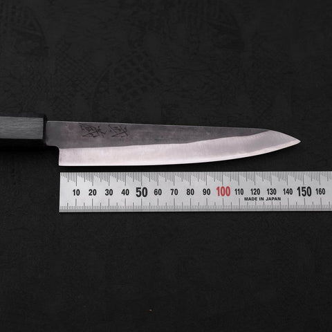 Petty Blue Steel #1 Edelstahlummantelung Kurouchi Dunkelblauer Urushi Griff 150mm-[Musashi]-[Japan-Küchenmesser]