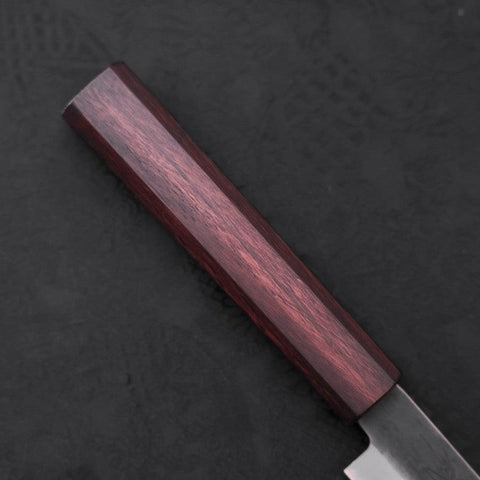 Petty Blue Steel #1 Edelstahlummantelung Kurouchi Lila Urushi Griff 150mm-[Musashi]-[Japan-Küchenmesser]