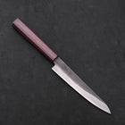 Petty Blue Steel #1 Edelstahlummantelung Kurouchi Lila Urushi Griff 150mm-[Musashi]-[Japan-Küchenmesser]