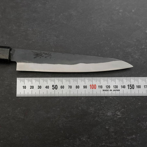 Petty Blue Steel #1 Edelstahlummantelung Kurouchi Schwarz-Blauer Urushi Griff 150mm-[Musashi]-[Japan-Küchenmesser]