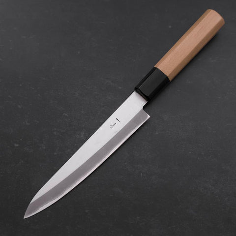 Petty Blue Steel #1 Edelstahlummantelung Poliert Büffelhorn und Magnolienholz Griff 150mm-[Musashi]-[Japan-Küchenmesser]
