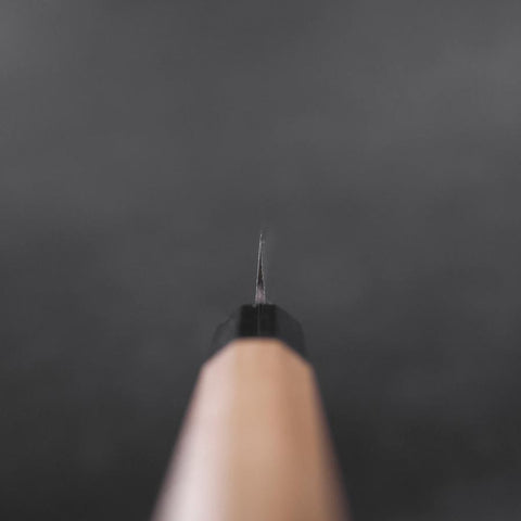 Petty Blue Steel #1 Edelstahlummantelung Poliert Büffelhorn und Magnolienholz Griff 150mm-[Musashi]-[Japan-Küchenmesser]