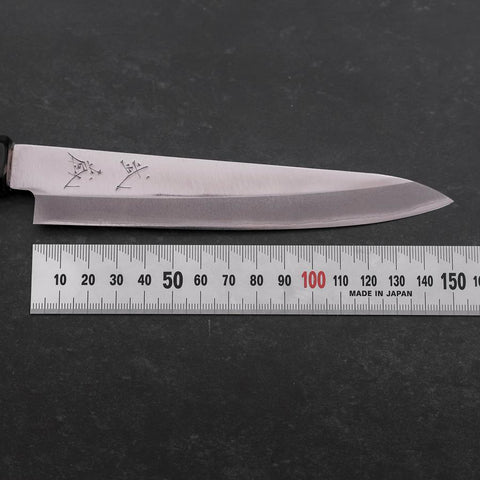 Petty Blue Steel #1 Edelstahlummantelung Poliert Büffelhorn und Magnolienholz Griff 150mm-[Musashi]-[Japan-Küchenmesser]