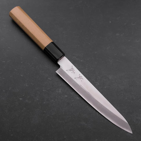 Petty Blue Steel #1 Edelstahlummantelung Poliert Büffelhorn und Magnolienholz Griff 150mm-[Musashi]-[Japan-Küchenmesser]