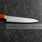 Petty Blue Steel #1 Edelstahlummantelung Poliert Rot-Schwarzer Urushi Griff 150mm-[Musashi]-[Japan-Küchenmesser]