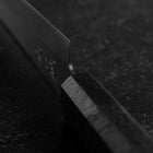 Petty Blue Steel #1 Edelstahlummantelung Poliert Schwarzer Urushi Griff 150mm-[Musashi]-[Japan-Küchenmesser]