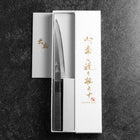 Petty Blue Steel #1 Edelstahlummantelung Poliert Schwarzer Urushi Griff 150mm-[Musashi]-[Japan-Küchenmesser]
